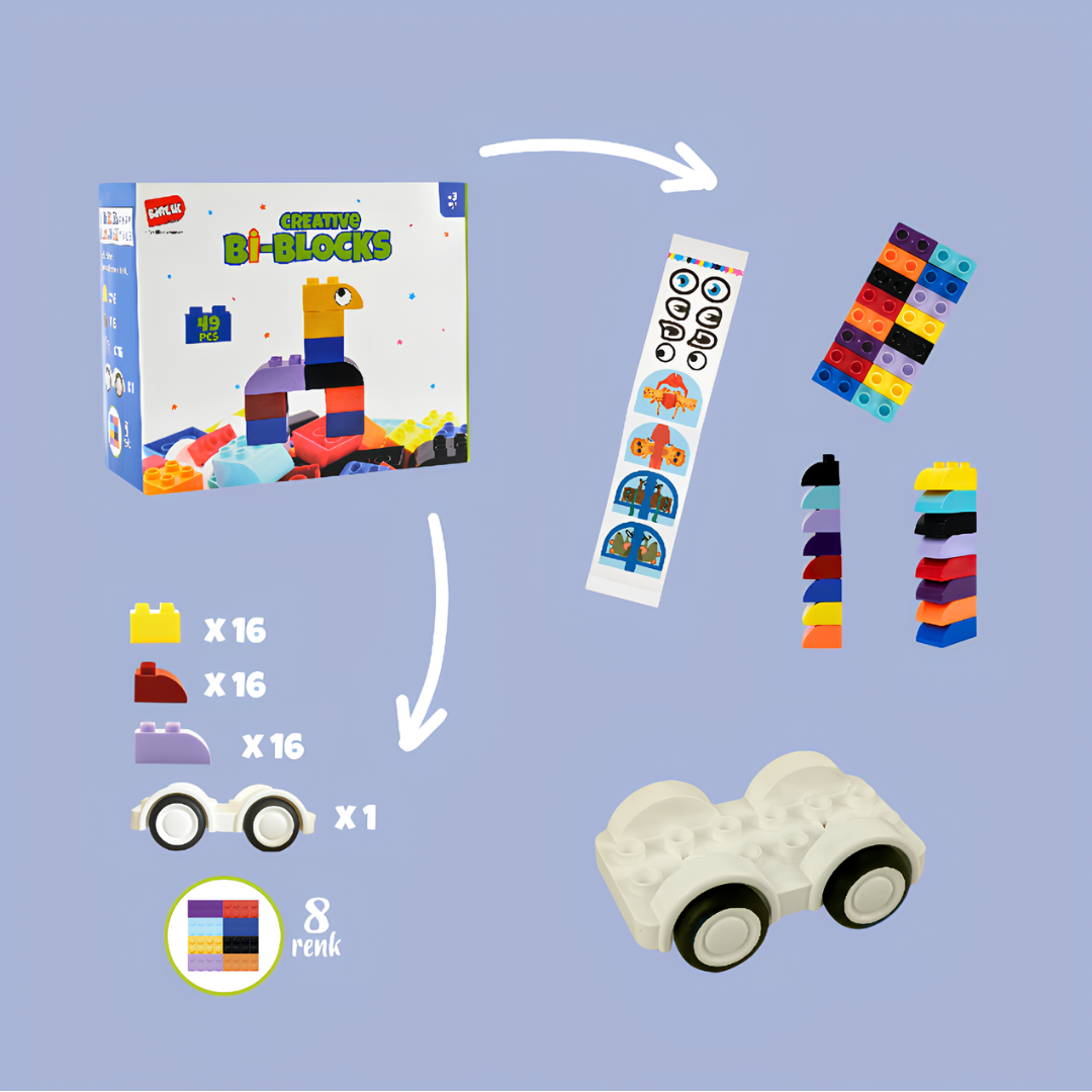 Yaratıcı Aktivite Masası (Sandalye ve 48 Parça Lego Hediyeli)